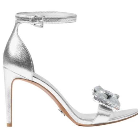 NEW Michael Kors Paris Metallic Heel Sandals - Picture 2 of 4